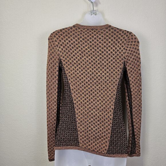 Rag & Bone Womens Metallic Amanda Sweater Chainmail Brown Copper Quiet Luxury XS - Picture 8 of 16